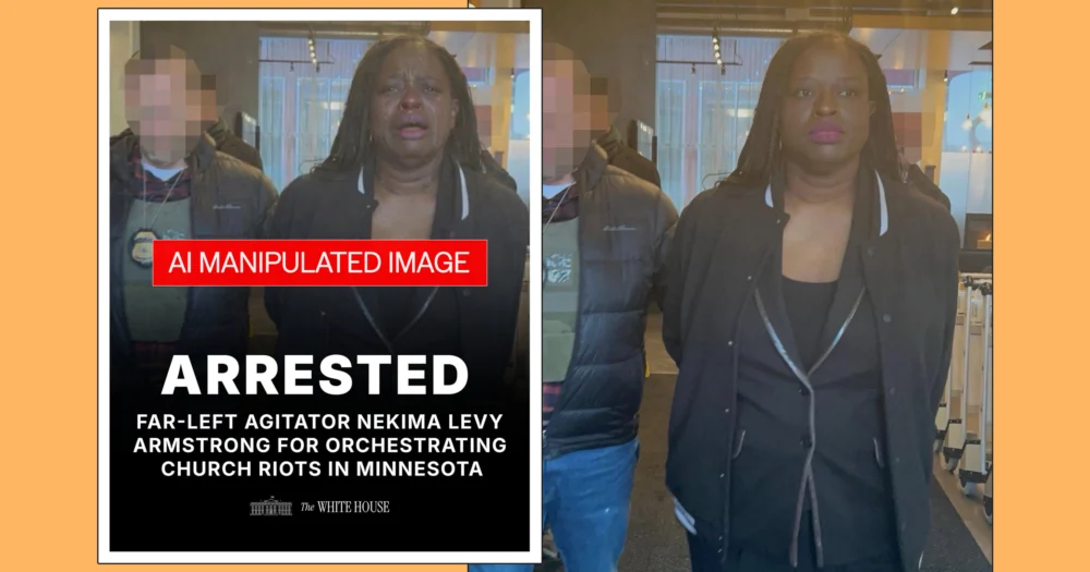 White House Uses AI to Alter Protester’s Face So That She’s Sobbing, Instead of Looking Brave, During Arrest