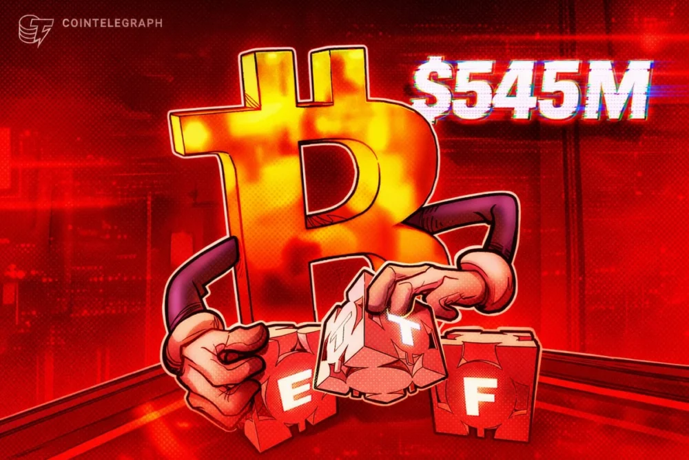 Bitcoin ETFs Extend Losses As Daily Outflows Hit $545 Million.