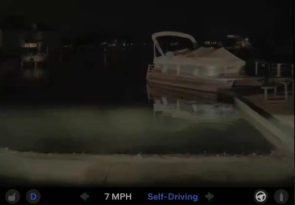FSD Tries to Drive Straight Into Lake
