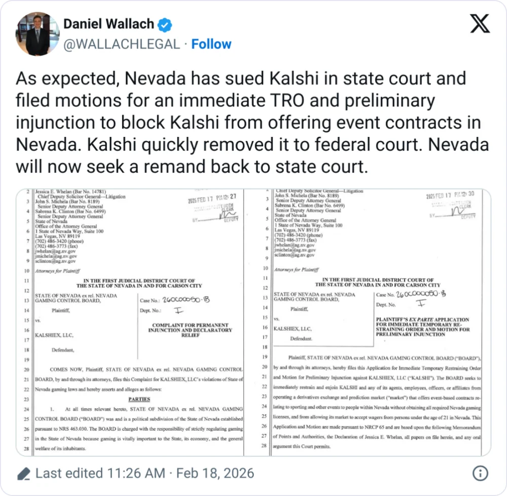 Nevada Sues Kalshi After Appeals Court Greenlights Action