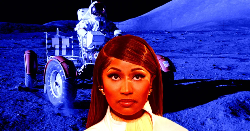 Nicki Minaj Publicly Endorses Moon Landing Conspiracy Theory Amidst Controversial Political Shift and Industry Outbursts, Sparking Widespread Debate.