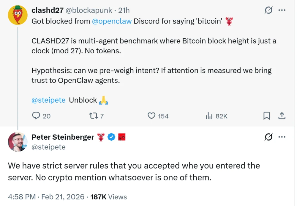 OpenClaw Bans Bitcoin and Crypto Mentions on Discord After Fake Token Scare