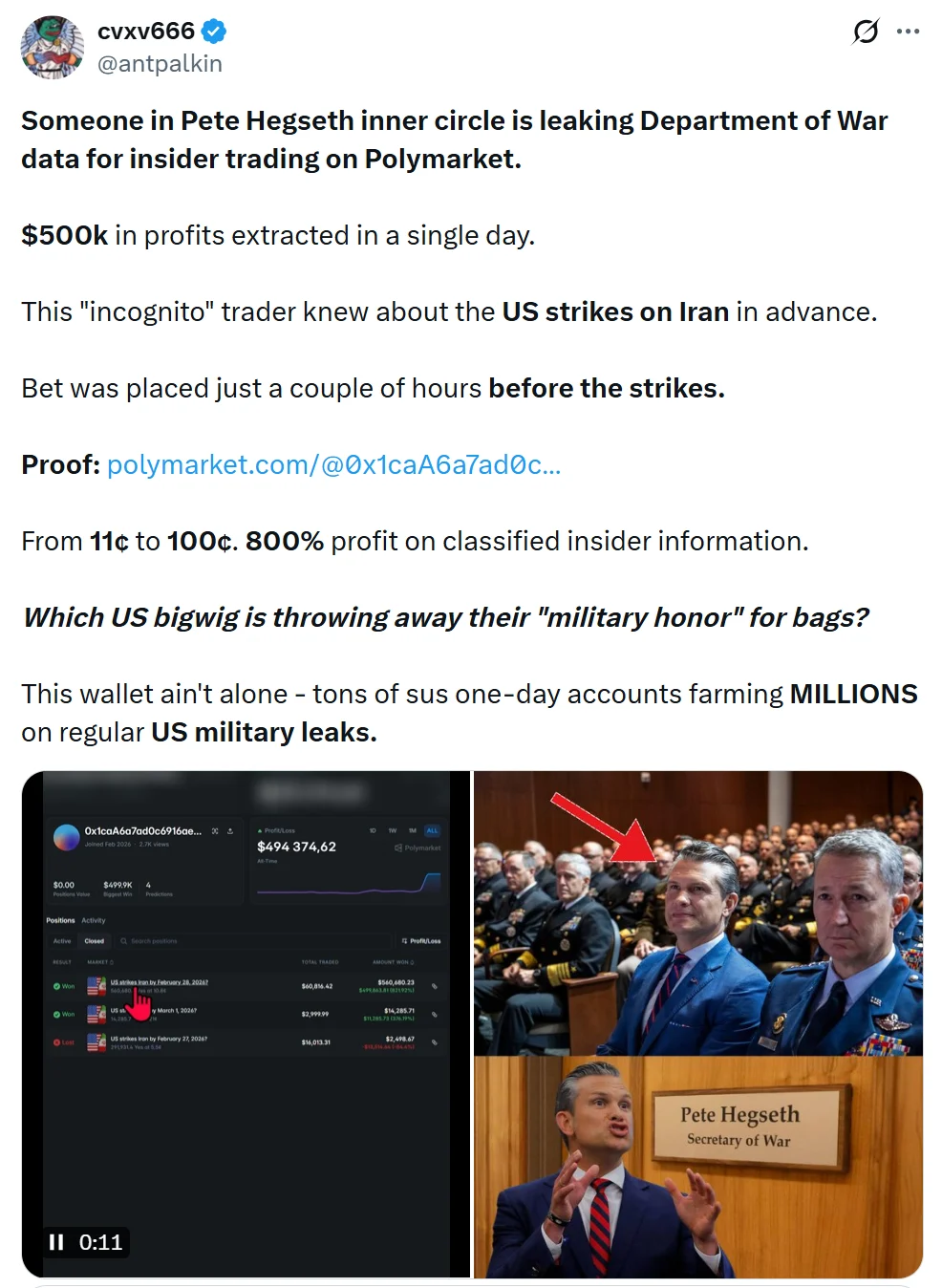 Polymarket Traders Make $1M on US-Iran Strike Bets, Spark Insider Concerns.