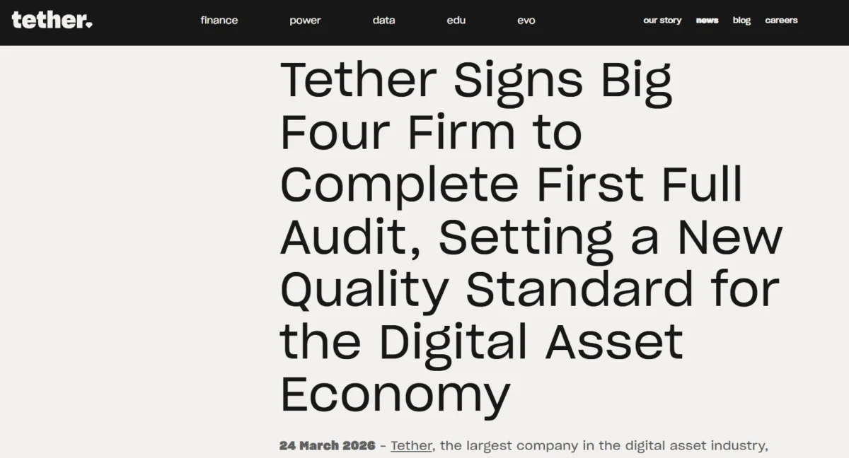 Tether Hires KPMG for First Full USDt Audit: Report