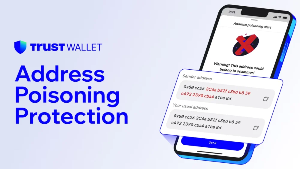 Trust Wallet Adds Address Poisoning Protection Across 32 EVM Chains